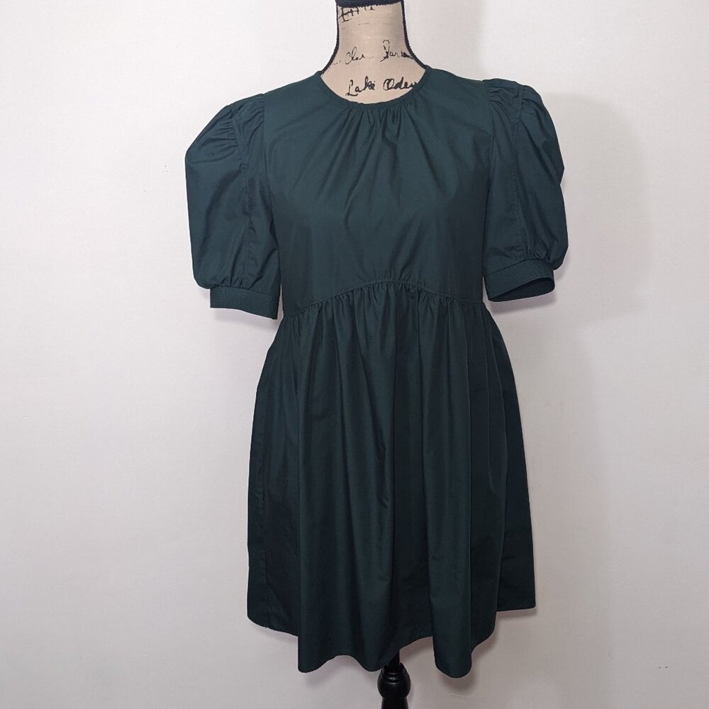 en saison Green Puff Sleeve Short Summer Mini Dress Nordstrom Babydoll size S